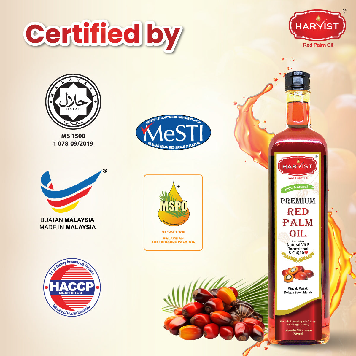 Harvist Premium Red Palm Oil 250ml